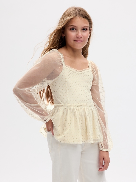 View large product image 1 of 1. Kids Print Ruched Top