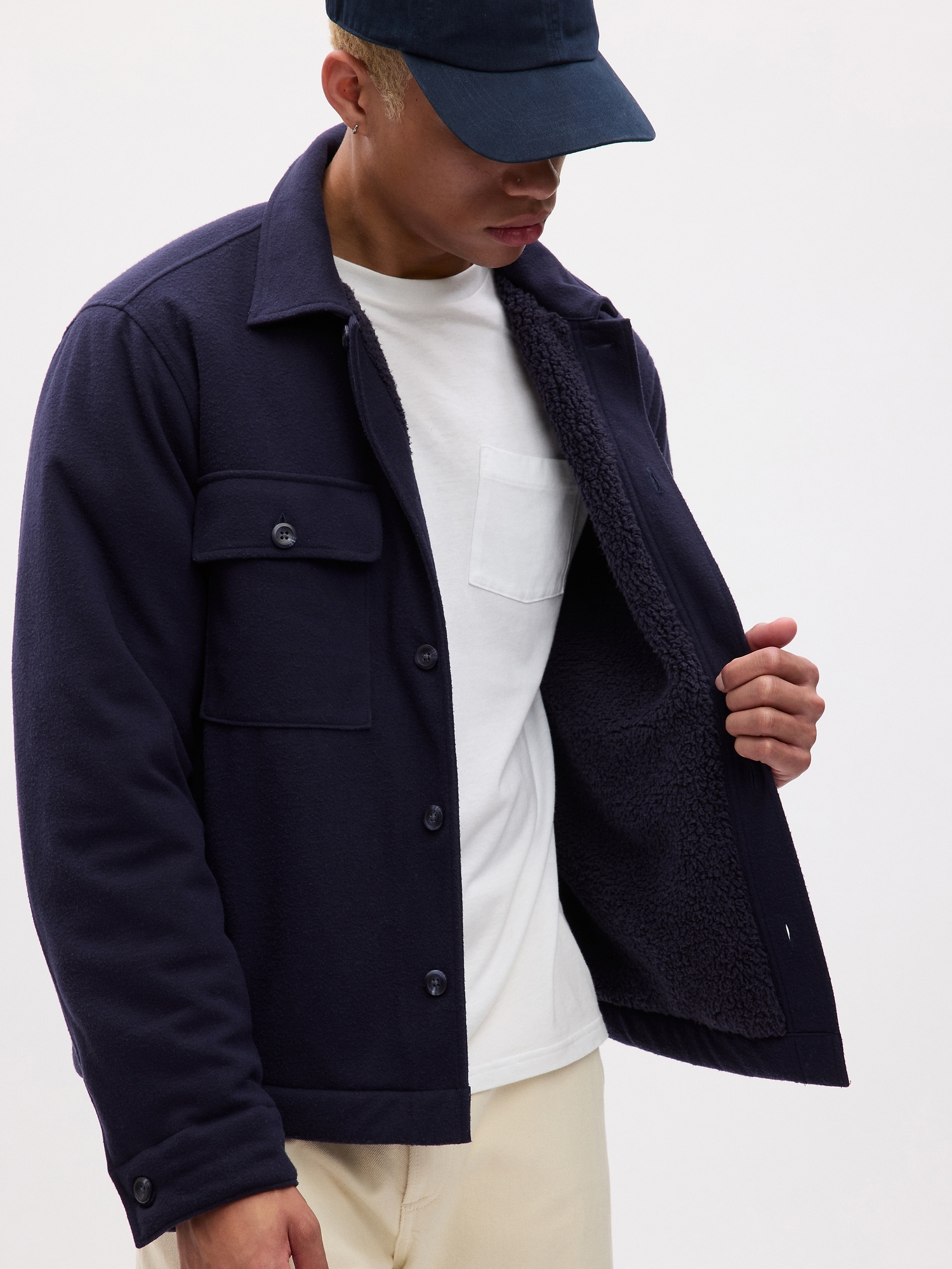 Lined Utility Sweatshirt Jacket | Gap