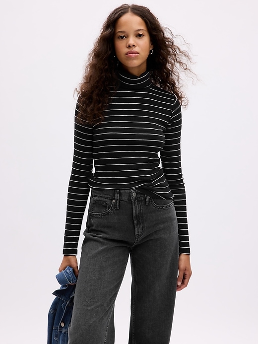 Image number 8 showing, Essential Rib Turtleneck T-Shirt