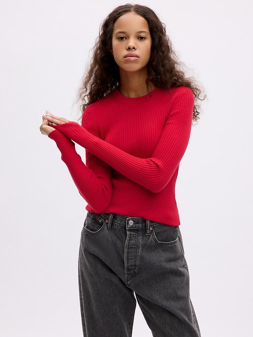 Image number 3 showing, Crewneck Rib Sweater