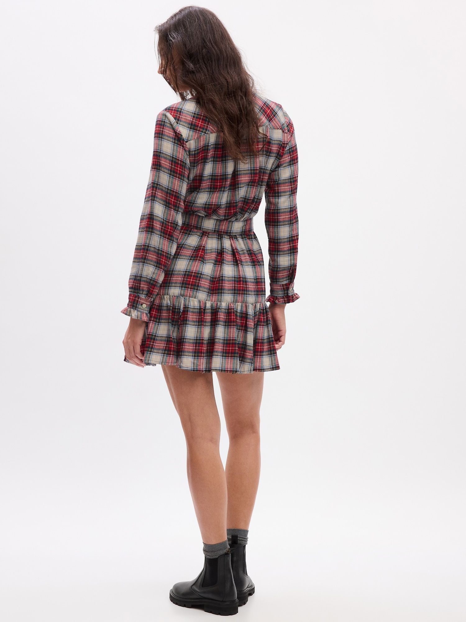 Plaid spaghetti strap mini on sale dress