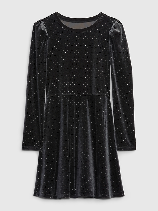 Image number 3 showing, Kids Velvet Skater Dress