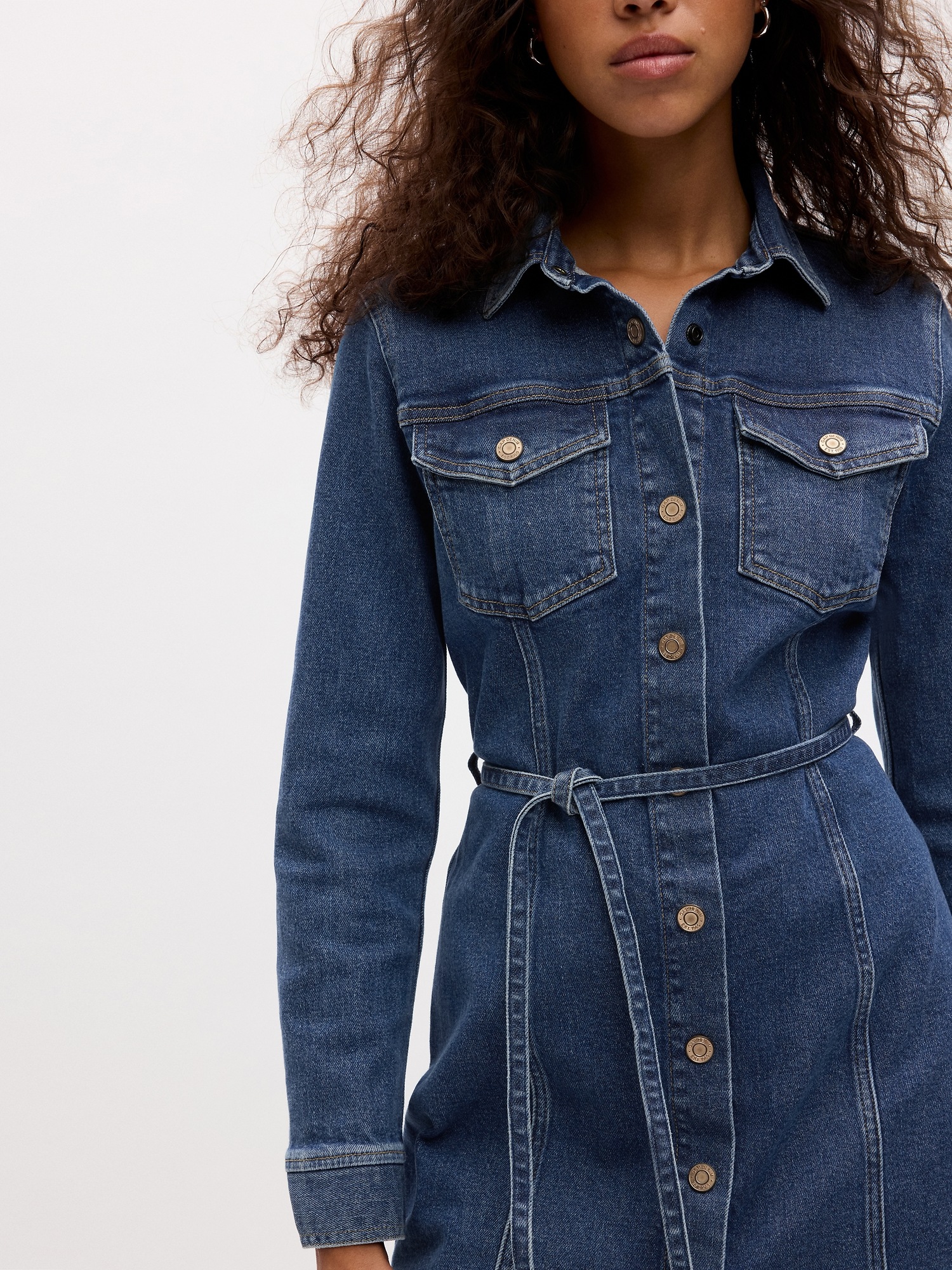 Belted Denim Mini Dress | Gap