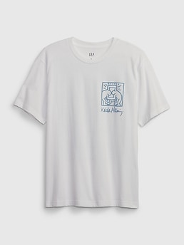 Men's white KEITH HARING x IKKS skateboard T-shirt