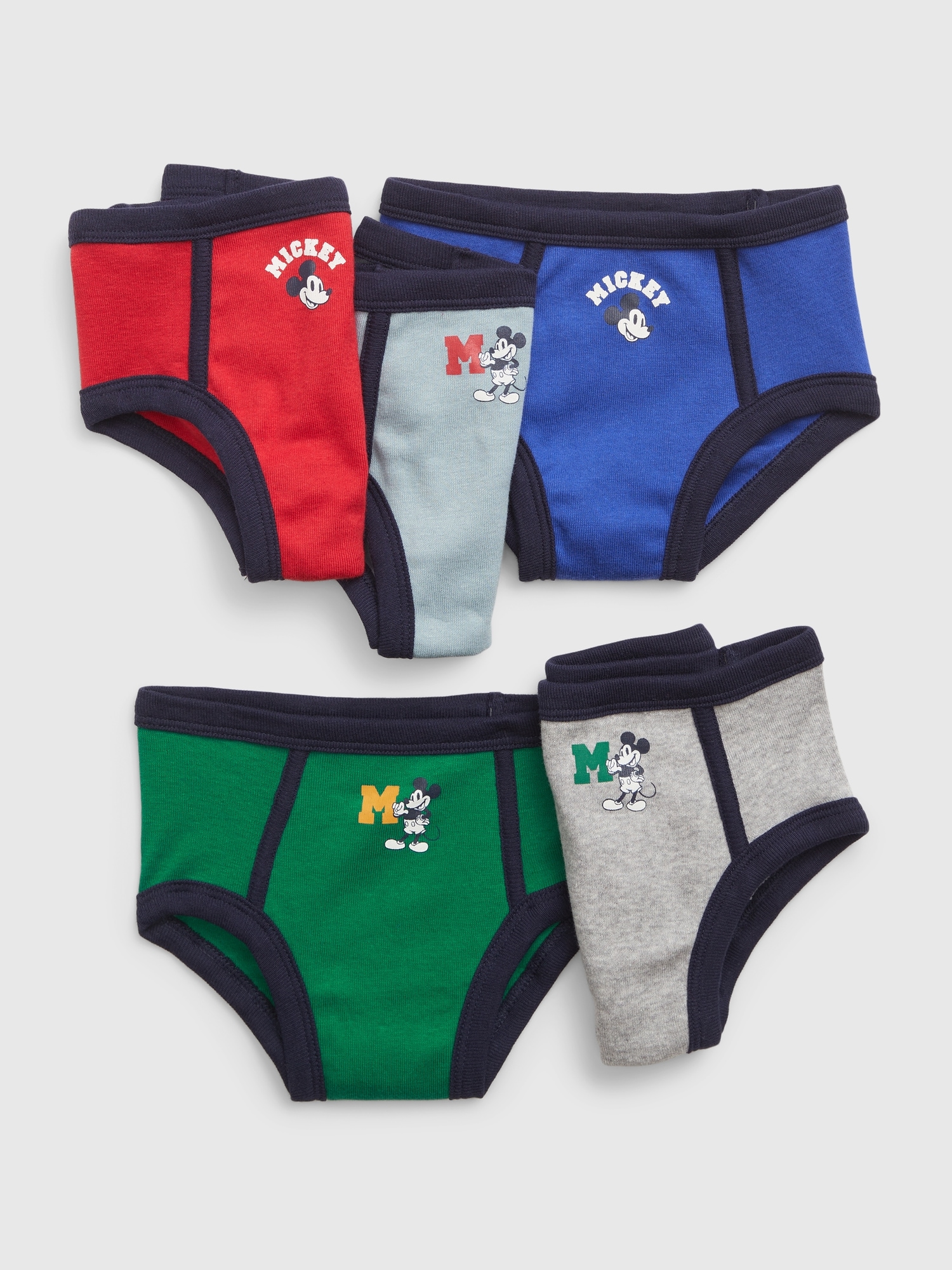 Disney Mickey Mouse Boys Briefs Underwear 8-Pack Sizes 2T/3T 100% Cotton NIP