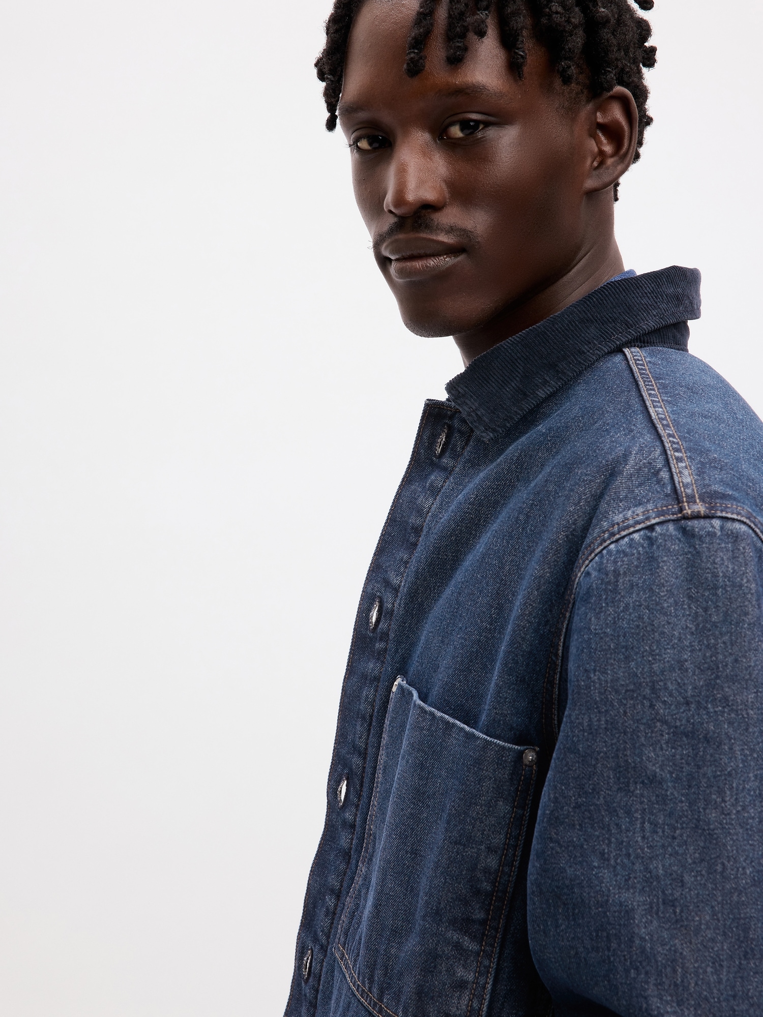 Lined store denim shirt