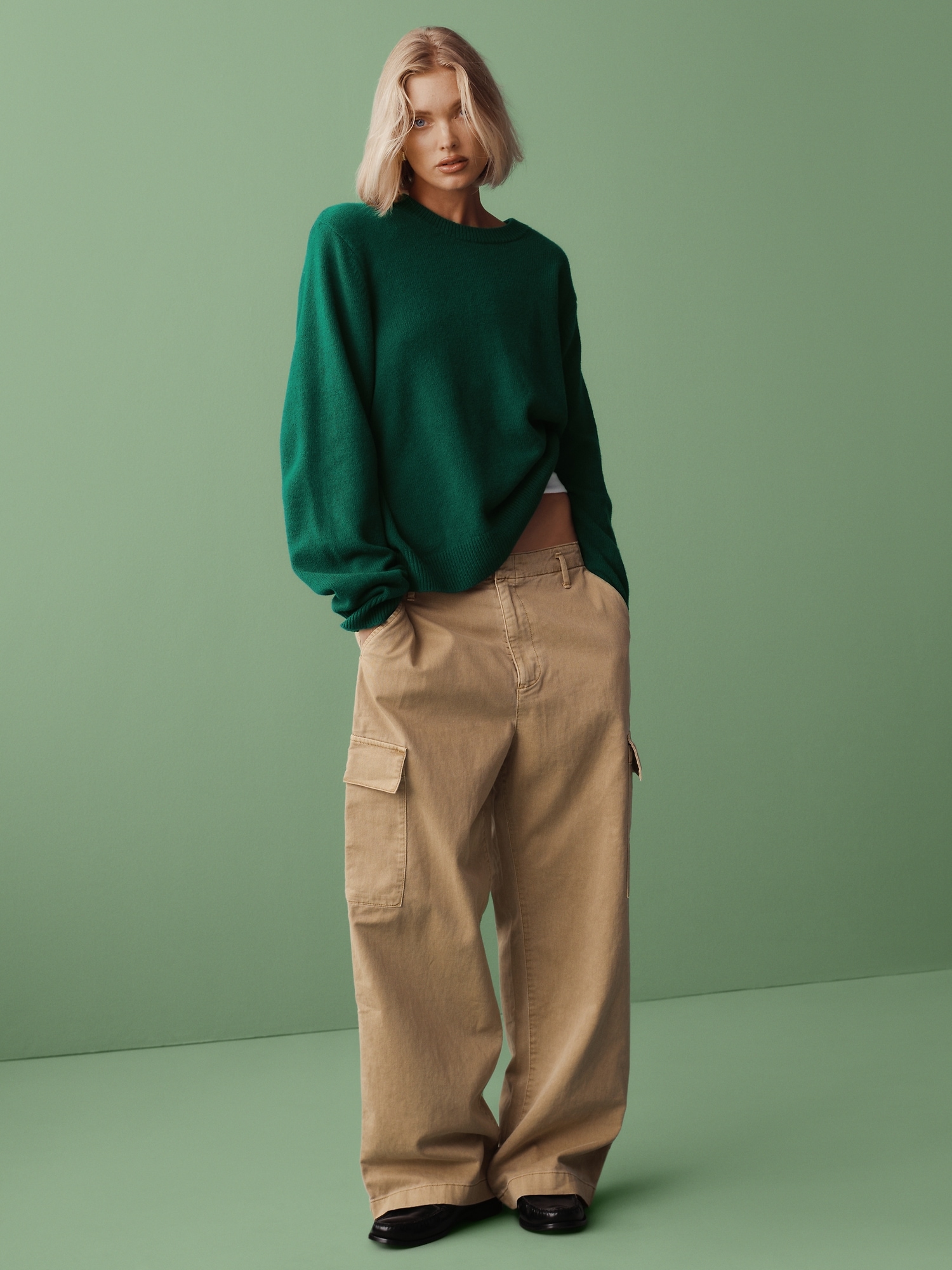 Lucy Fluid Cargo Pant Green
