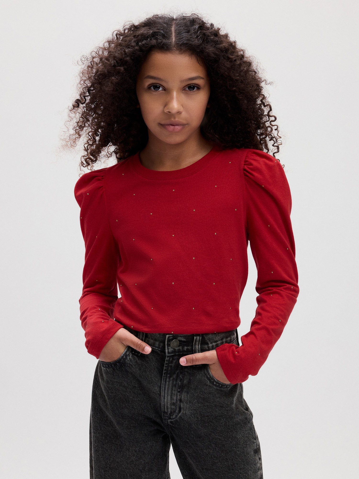 Kids Organic Cotton Puff Sleeve T-Shirt | Gap