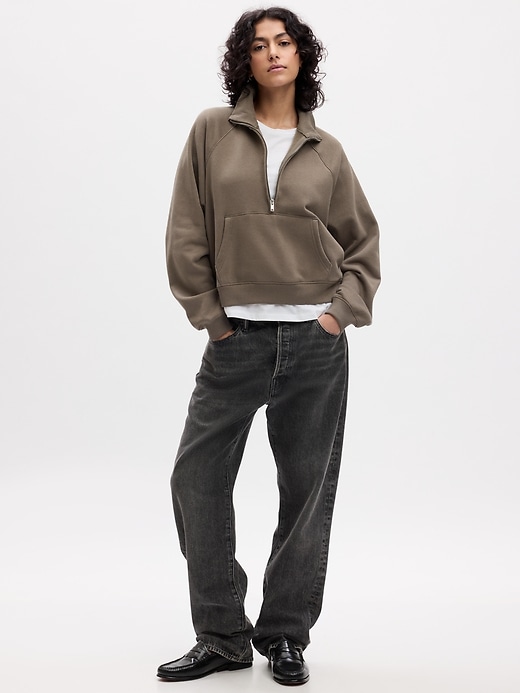 Image number 6 showing, Vintage Soft Cropped Half-Zip Pullover
