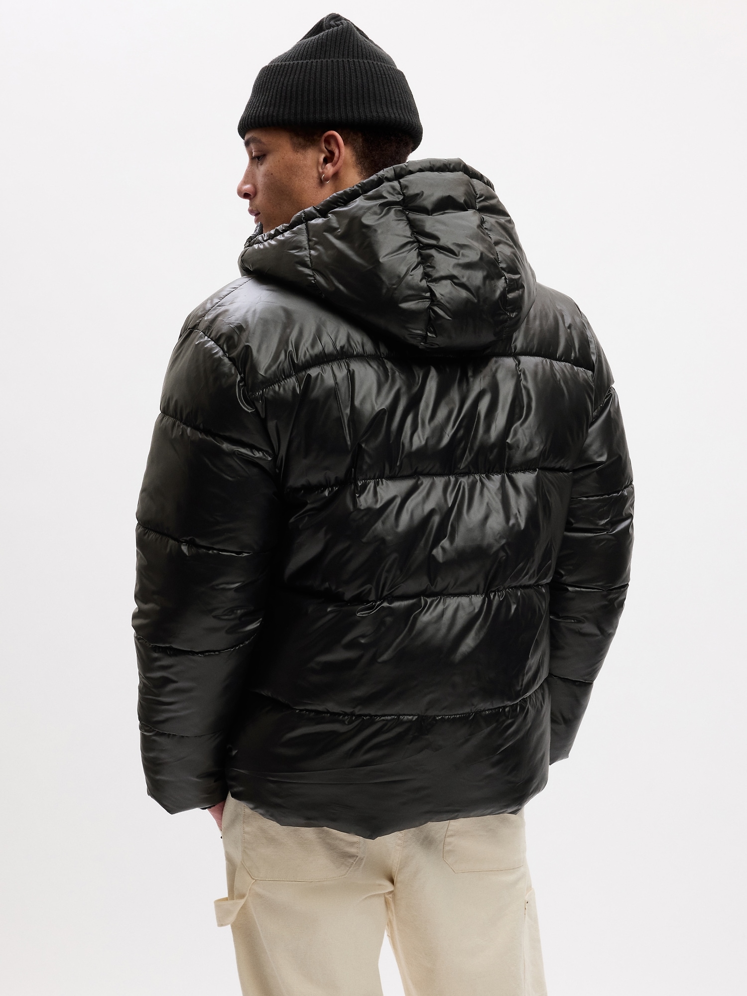 Recycled High Shine Puffer Jacket Gap