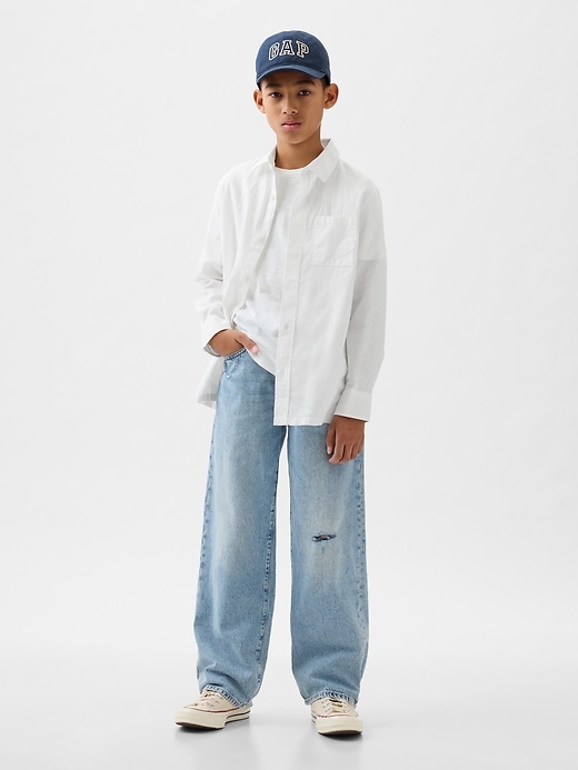 Image number 3 showing, Kids Linen-Cotton Oxford Shirt