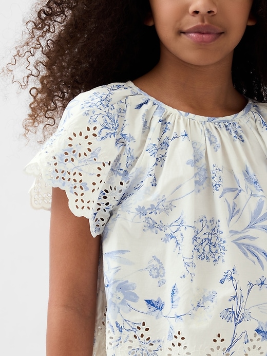 Image number 7 showing, Kids Eyelet Flutter Shirt