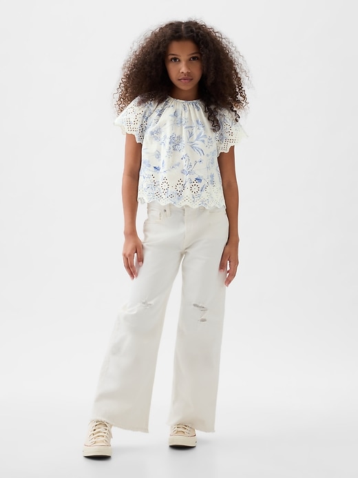 Image number 3 showing, Kids Eyelet Flutter Shirt