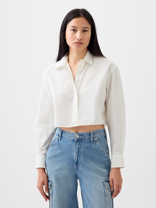 Image number 6 showing, Organic Cotton Cropped Shirt