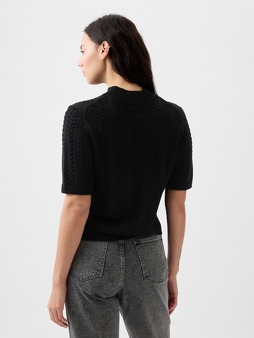 Image number 5 showing, Pointelle Mockneck Sweater