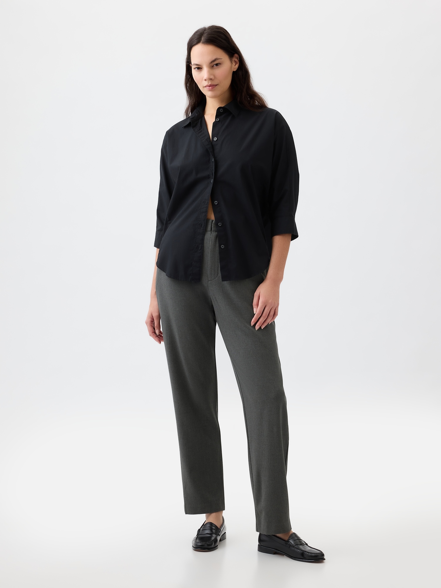 Relaxed Pull-on Linen Pants - Black