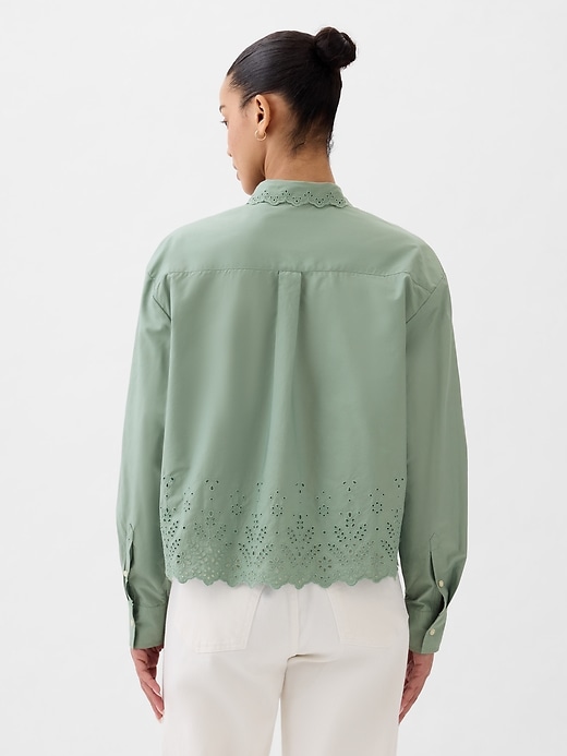 Image number 2 showing, Eyelet Cropped Shirt