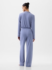 JINSHI Mens Modal Pajama Pants 2 Pack Lightweight Long Bottoms Pants with  Pocket Drawstring(S,Black/Light Grey) at  Men's Clothing store