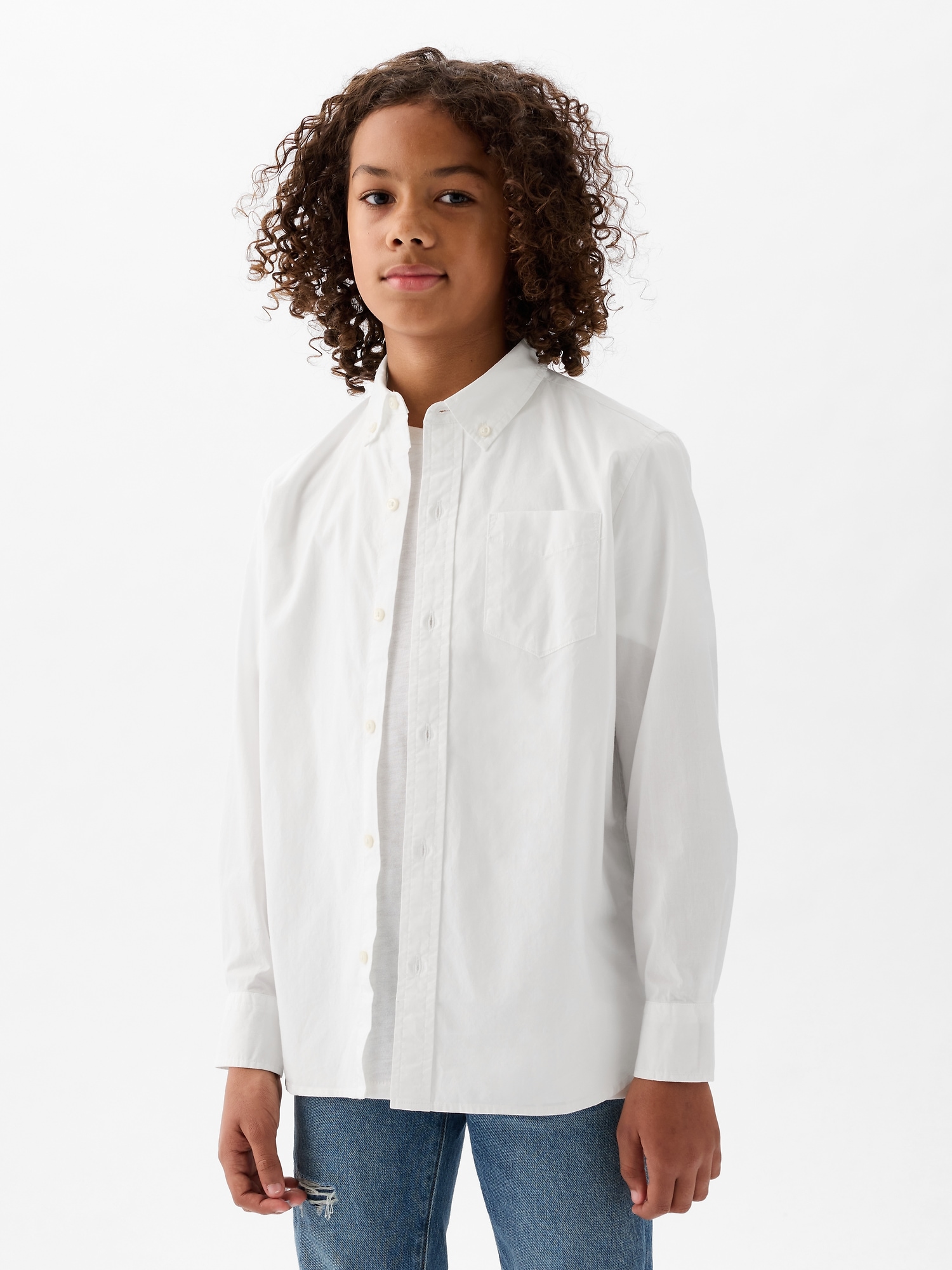 Kids Poplin Button-Up Shirt
