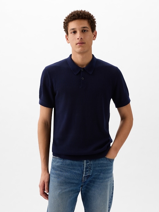 Image number 1 showing, Crochet Polo Shirt