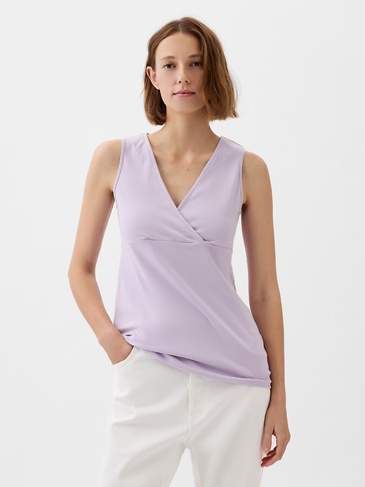 Image number 5 showing, Maternity V-Neck Nursing Tank Top