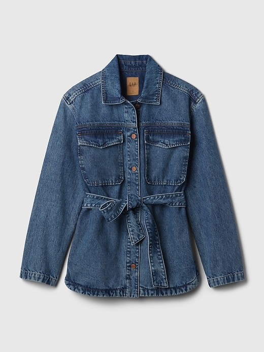 Image number 5 showing, Belted Denim Shirt Jacket