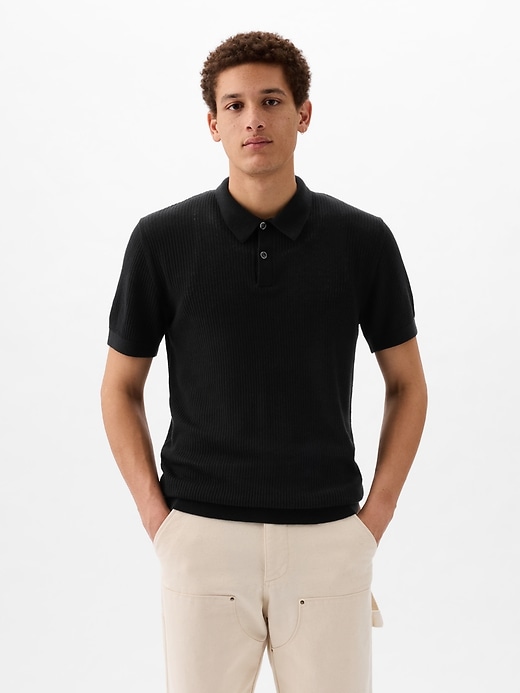 Image number 7 showing, Crochet Polo Shirt