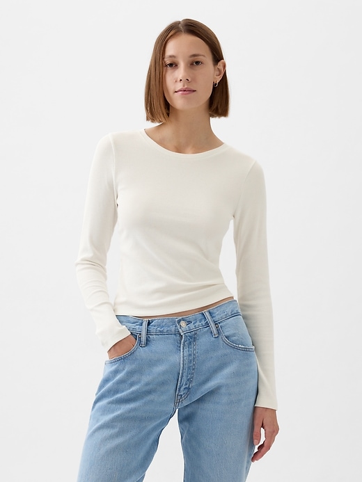 Image number 1 showing, Modern Rib Cropped T-Shirt