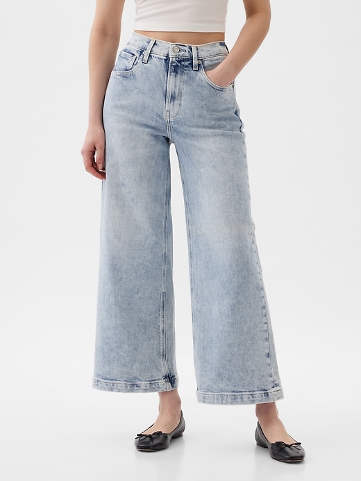 Image number 3 showing, High Rise Stride Wide-Leg Ankle Jeans