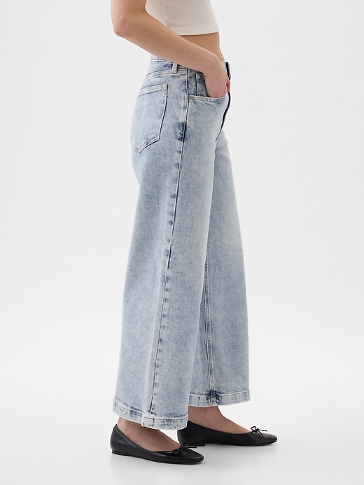 Image number 4 showing, High Rise Stride Wide-Leg Ankle Jeans