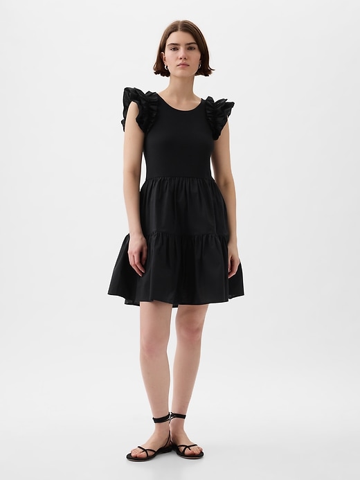 Black ruffle dress with sleeves best sale