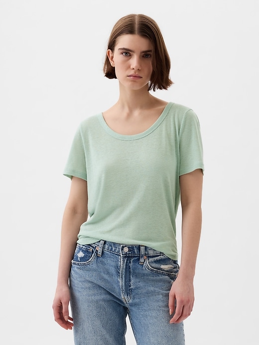 Image number 5 showing, Linen-Blend T-Shirt