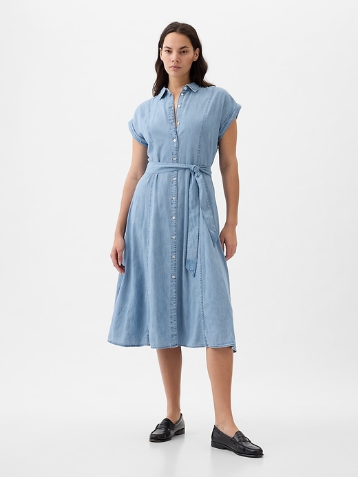 Image number 4 showing, Denim Midi Shirtdress