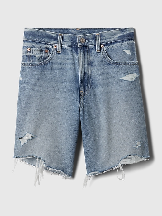 Image number 7 showing, 8" Mid Rise '90s Loose Denim Bermuda Shorts