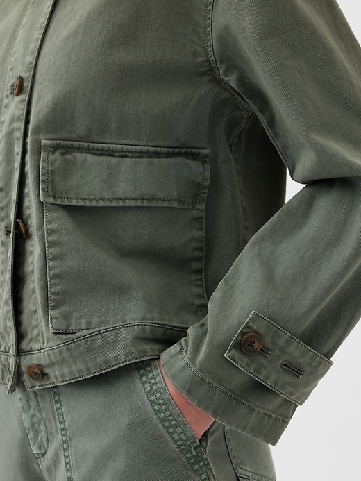 Threadbare relaxed fit ripstop utility jacket in khaki