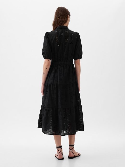 Eyelet Tiered Midi Dress | Gap