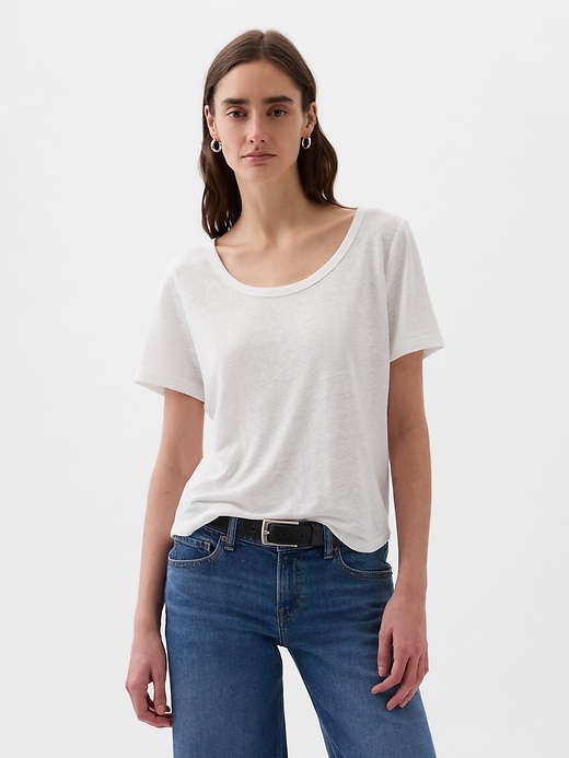 Image number 6 showing, Linen-Blend T-Shirt