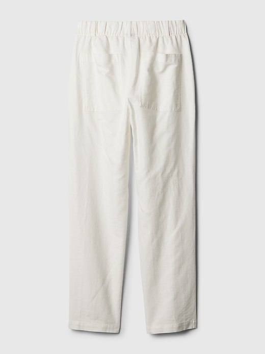 Image number 8 showing, High Rise Linen-Cotton Pull-On Pants