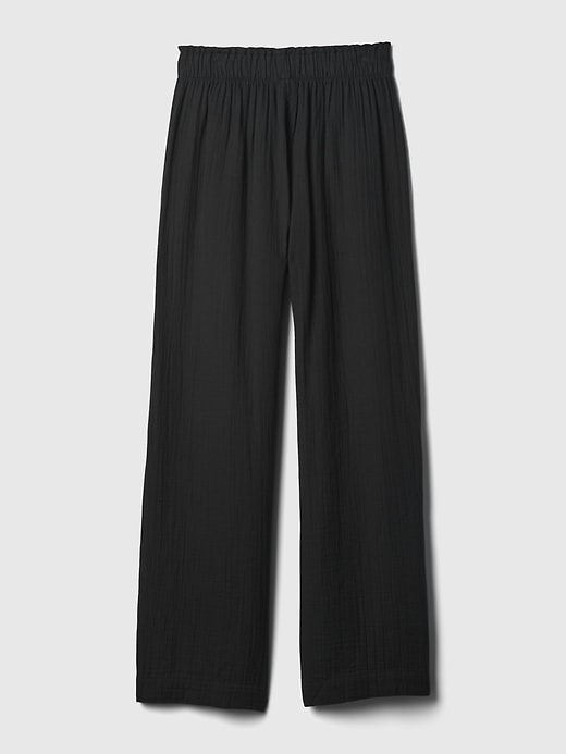 Image number 8 showing, Mid Rise Crinkle Gauze Wide-Leg Pants