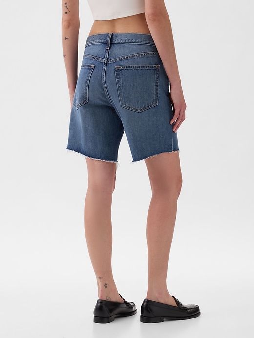 Image number 4 showing, 8" Mid Rise '90s Loose Denim Bermuda Shorts