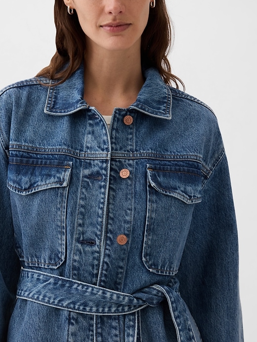 Buy oneOeightdesigns Women's Denim Front Button Shaded Jacket Top