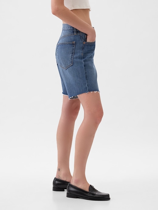 Image number 3 showing, 8" Mid Rise '90s Loose Denim Bermuda Shorts