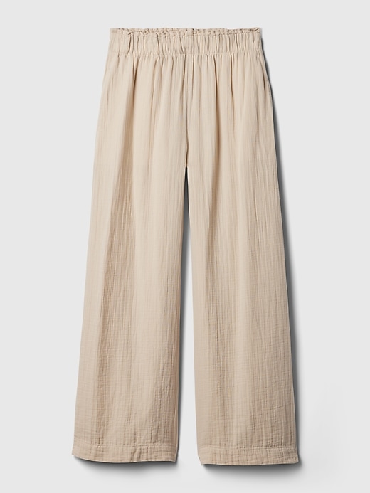 Image number 7 showing, Mid Rise Crinkle Gauze Wide-Leg Pants