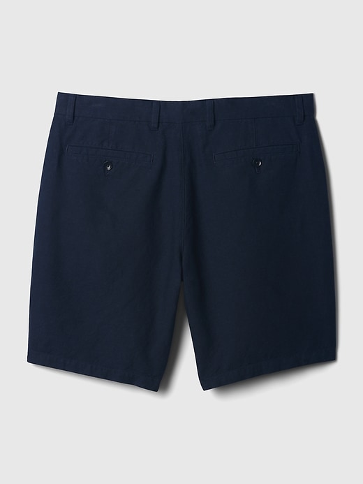 Escape Cotton Linen Cuffed Shorts, Blue