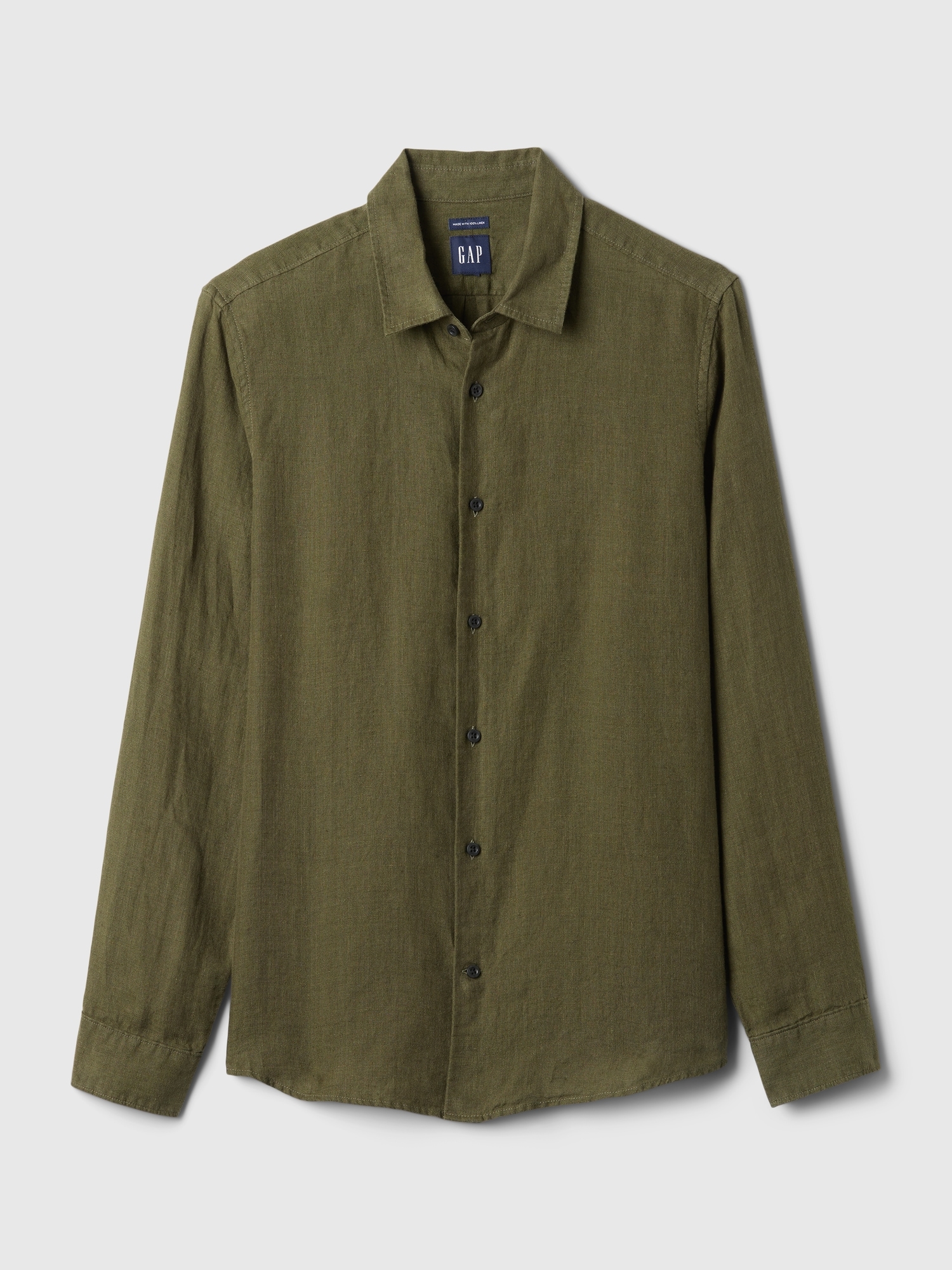 Gap Men Linen Cotton Yarn Dye Standard Fit Shirt