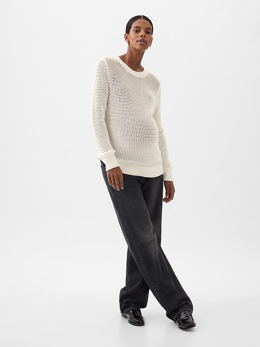 Image number 3 showing, Maternity Crochet Sweater