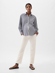 Maternity Under Belly Linen-Cotton Cargo Pants