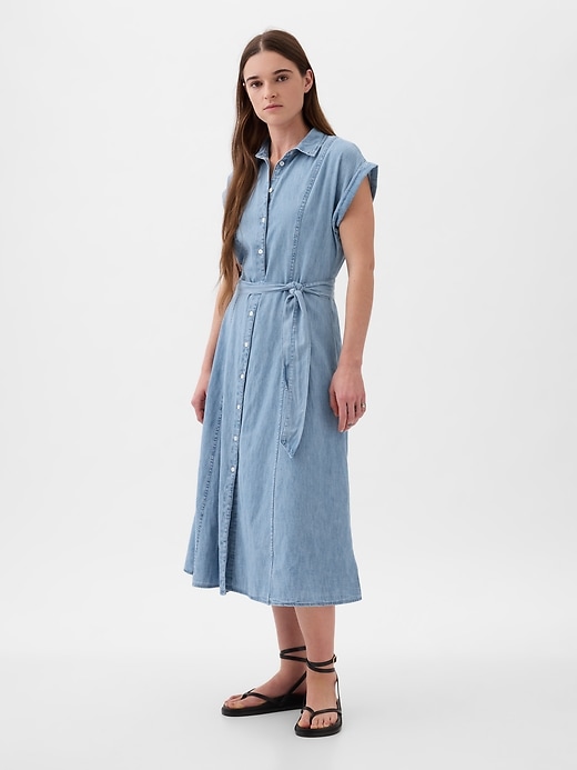 Image number 3 showing, Denim Midi Shirtdress