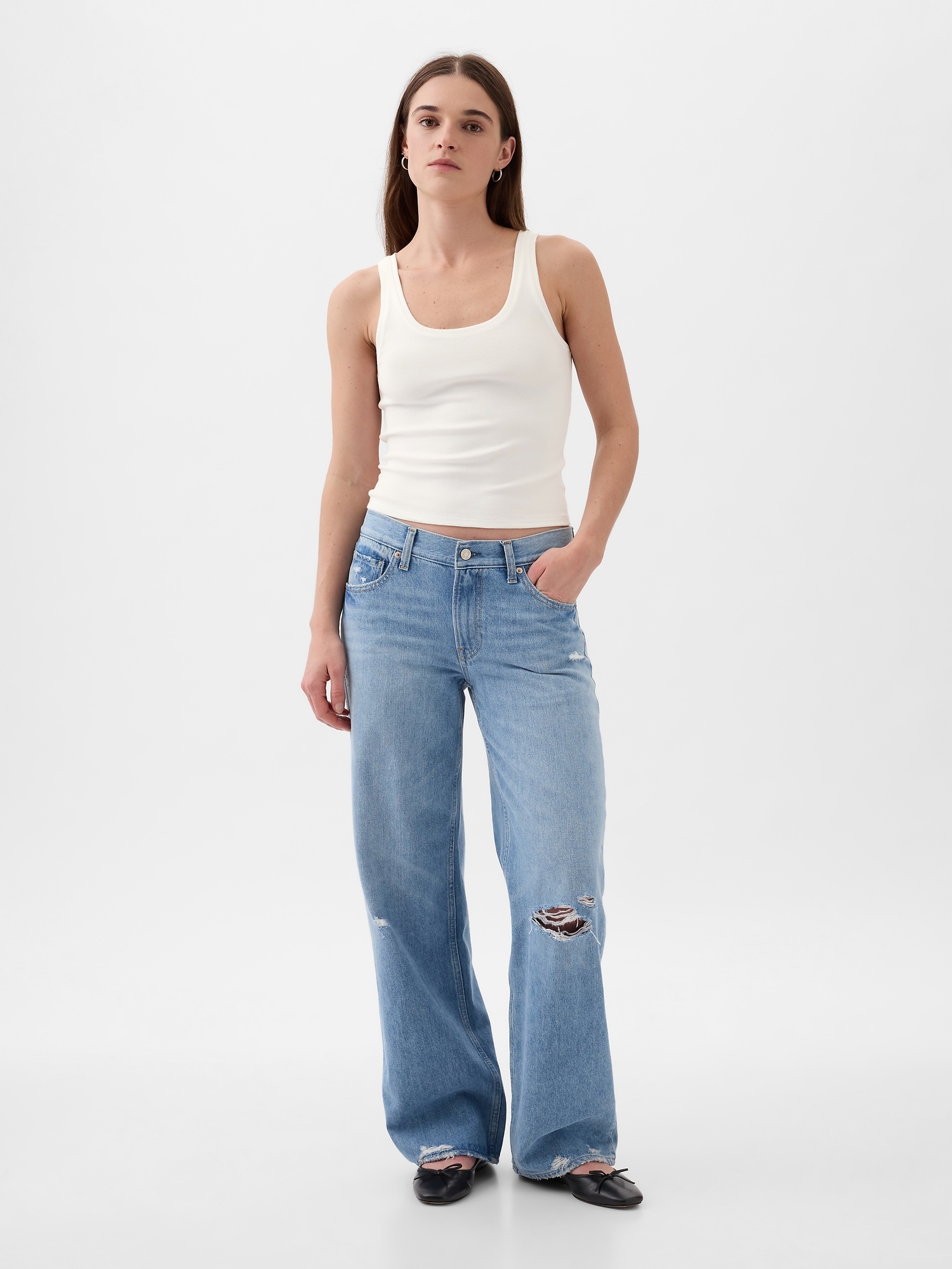 Shop Girl LTHTRGRB08 PROJECT GAP Cropped Rib Tank Top - 90 AED in