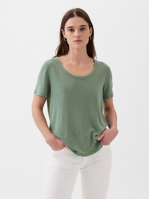 Image number 1 showing, Linen-Blend T-Shirt